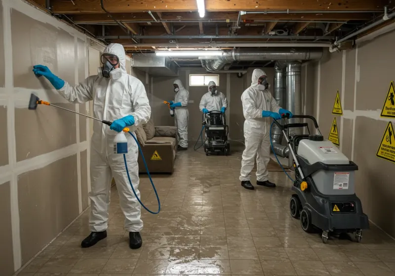 Basement Moisture Removal and Structural Drying process in Rockville, IN